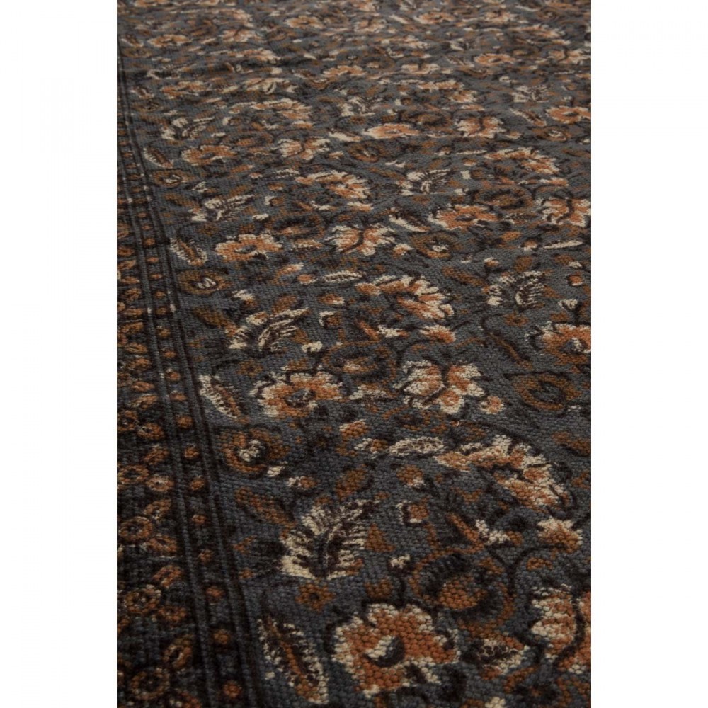 Tapis oriental indian block gris par drawer