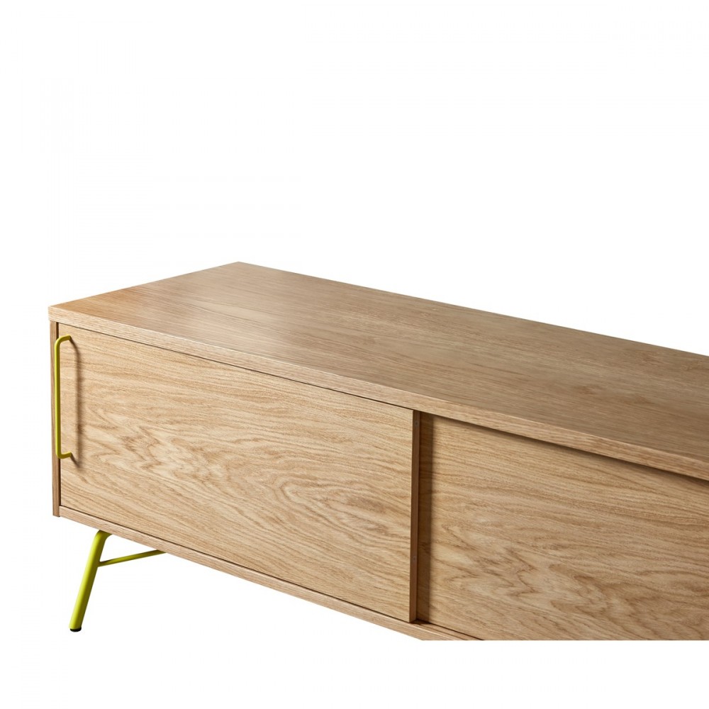 Meuble Tv Jaune : Meuble Tv Design Bois Et Métal Ashburn Jaune Drawer Meuble Tv Jaune : Meuble Tv Design Bois Et Métal Ashburn Jaune Drawer