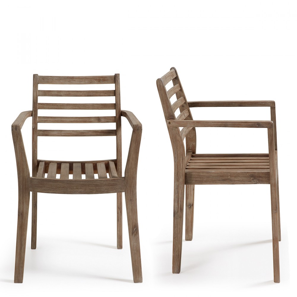 Fauteuil de jardin en bois massif style contemporain Rekely par Drawer.fr