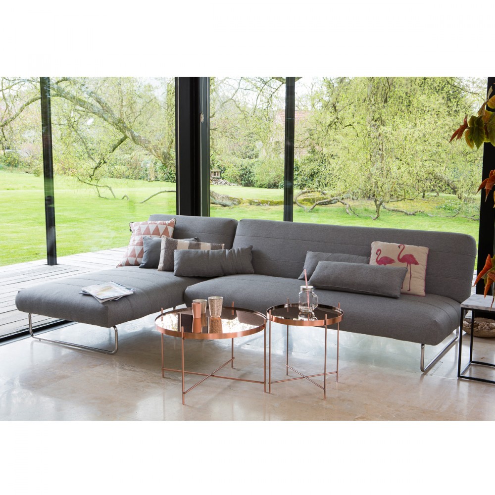 Canapé lit d'angle trois places gris scandinave drawer