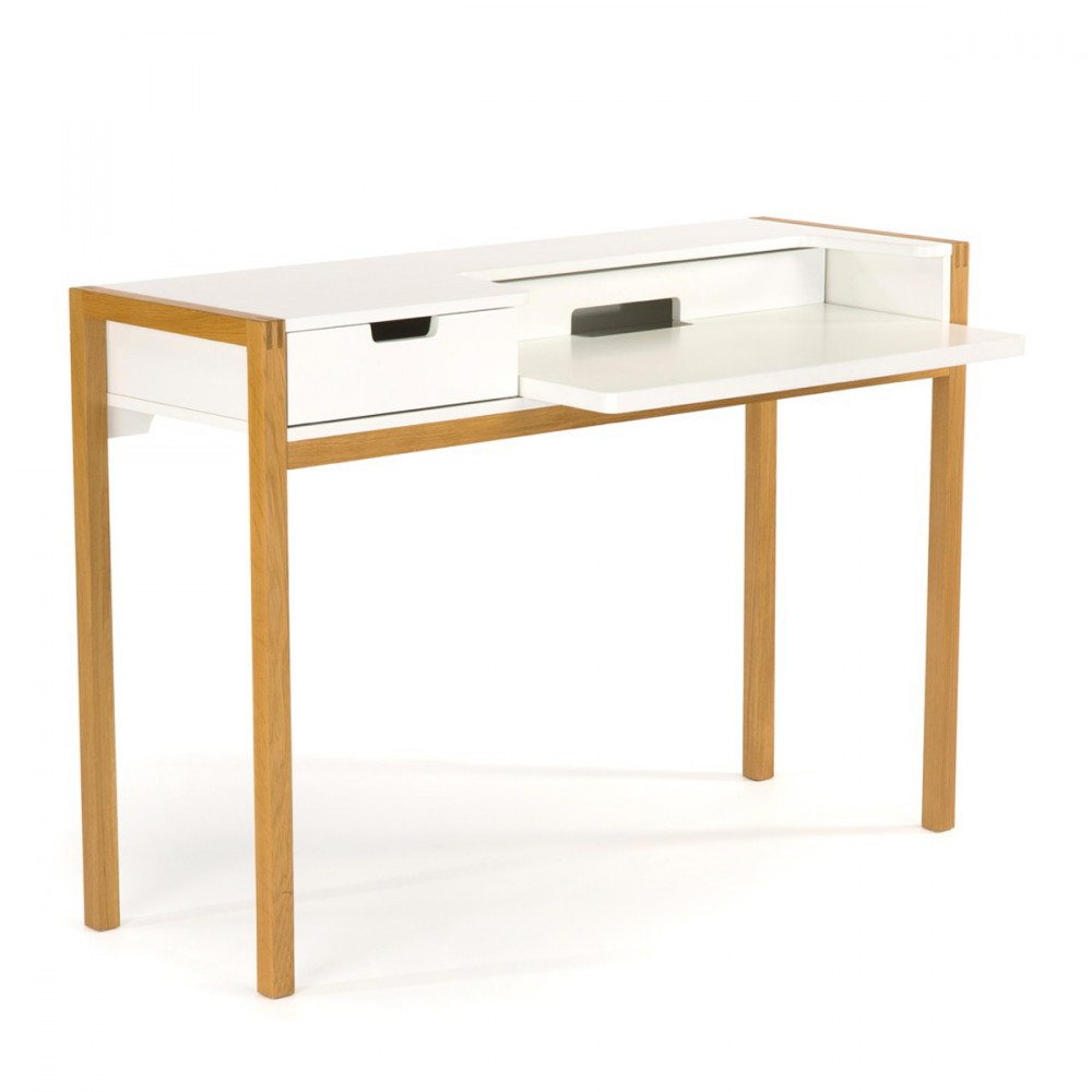 Bureau Design Bois Et Blanc : Bureau scandinave blanc et bois Farringdon Bureau Design Bois Et Blanc : Bureau scandinave blanc et bois Farringdon