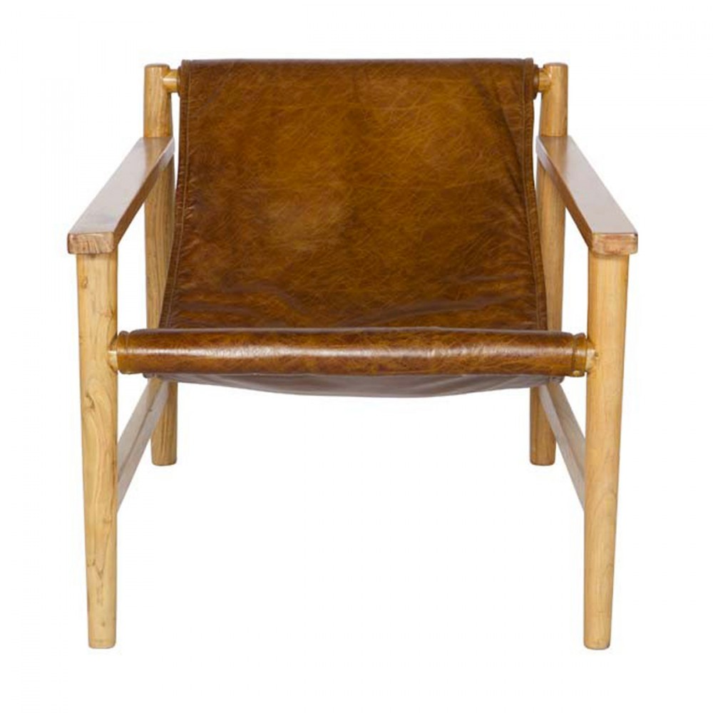 Fauteuil Bois Et Cuir : Fauteuil en bois et cuir Sling par Drawer.fr Fauteuil Bois Et Cuir : Fauteuil en bois et cuir Sling par Drawer.fr