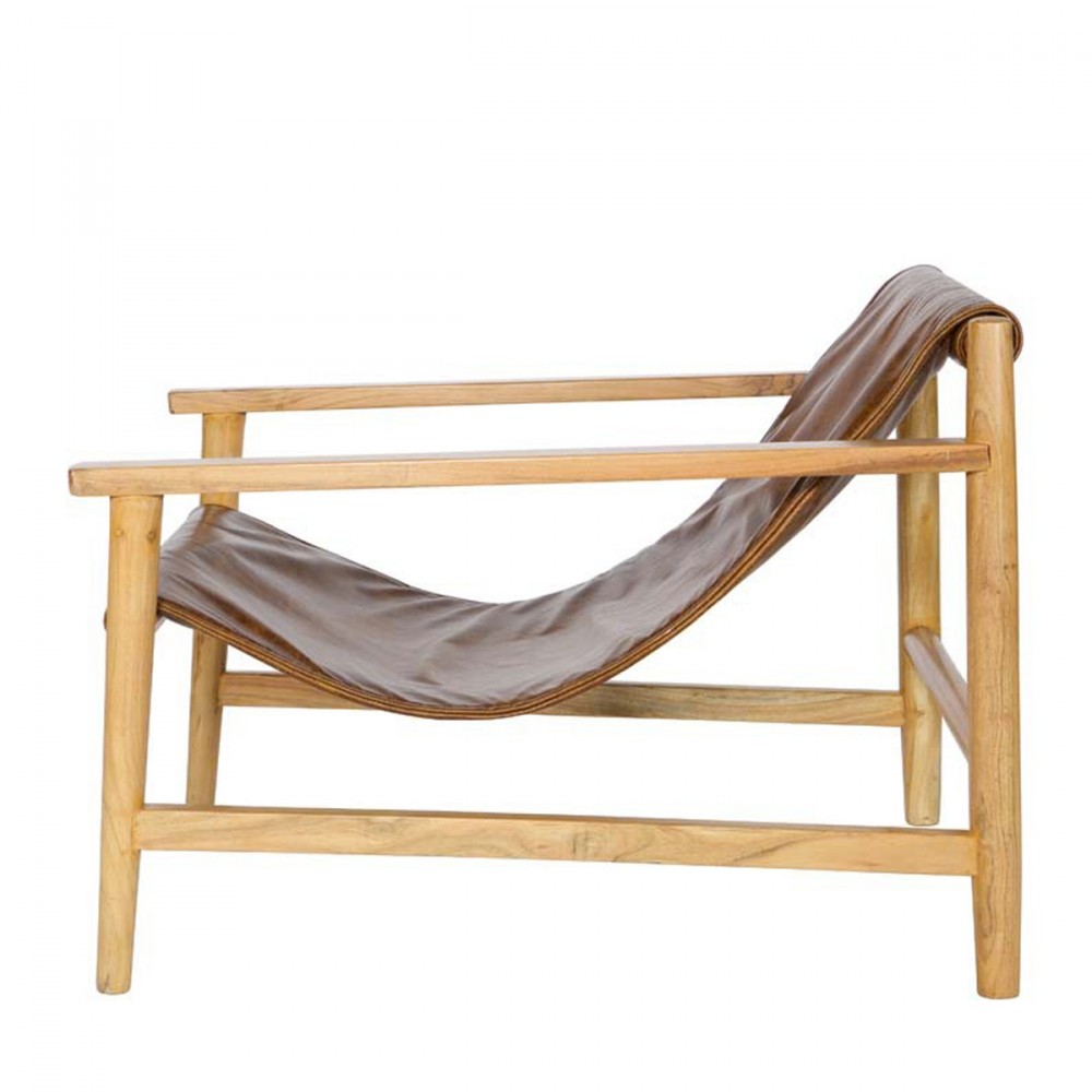 Fauteuil Bois Et Cuir : Fauteuil en bois et cuir Sling par Drawer.fr Fauteuil Bois Et Cuir : Fauteuil en bois et cuir Sling par Drawer.fr