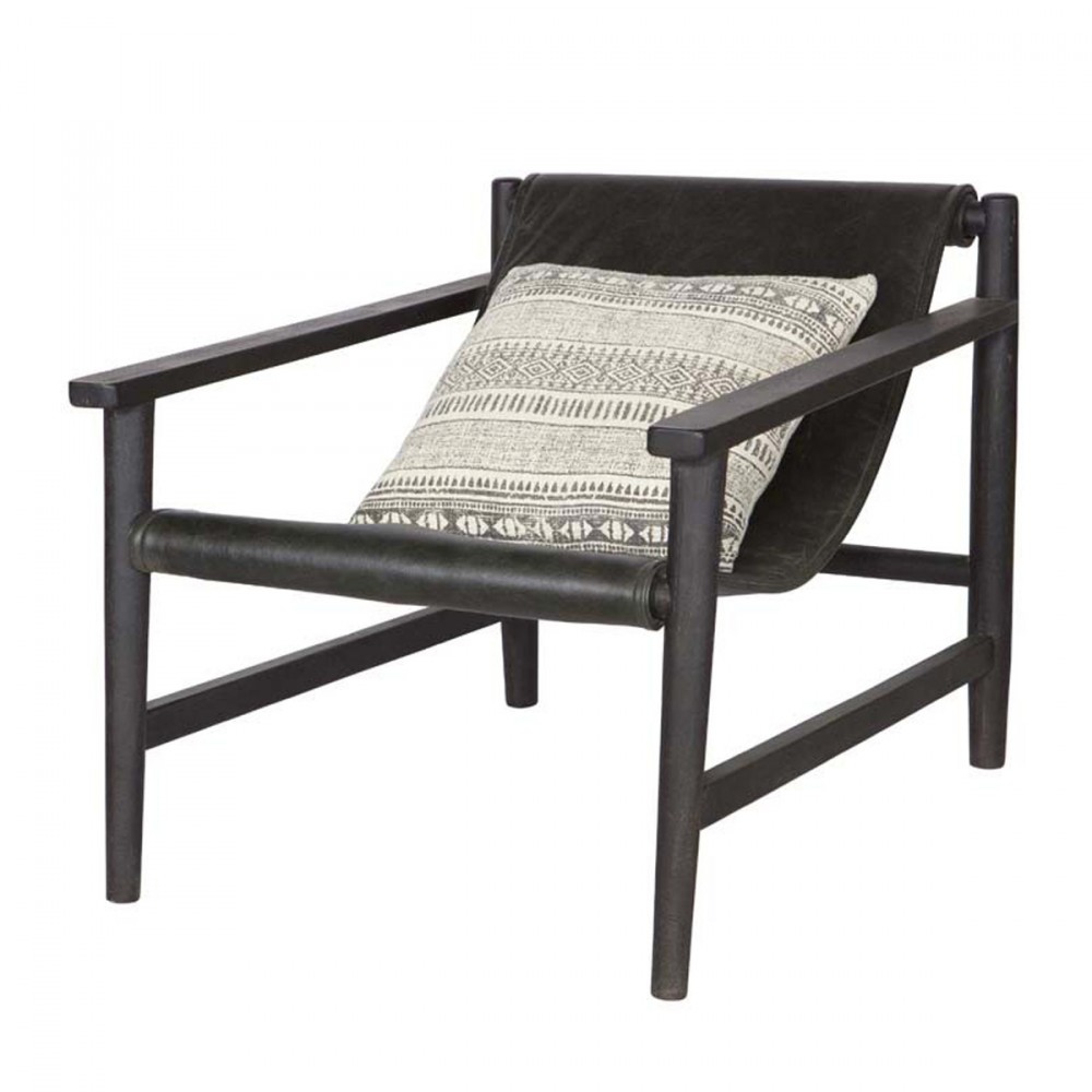 Fauteuil Bois Et Cuir : Fauteuil en bois et cuir Sling par Drawer.fr Fauteuil Bois Et Cuir : Fauteuil en bois et cuir Sling par Drawer.fr