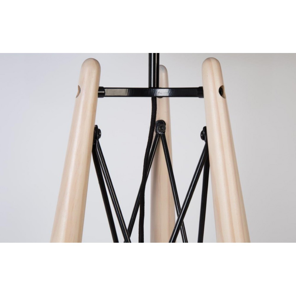 lampadaire trepied metal et bois eiffel