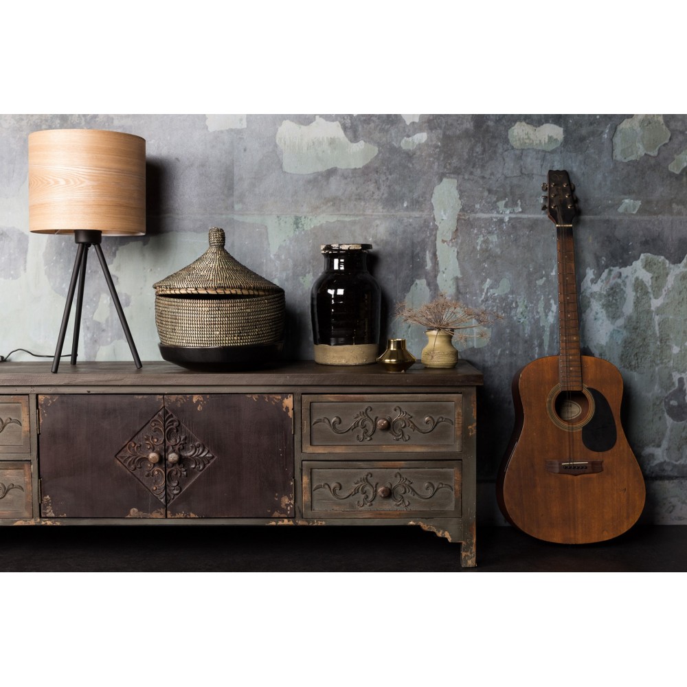 Meuble Tv Bois Retro : Buffet Meuble Tv Vintage Bois Foncé Gravé Fuz Dutchbone Meuble Tv Bois Retro : Buffet Meuble Tv Vintage Bois Foncé Gravé Fuz Dutchbone