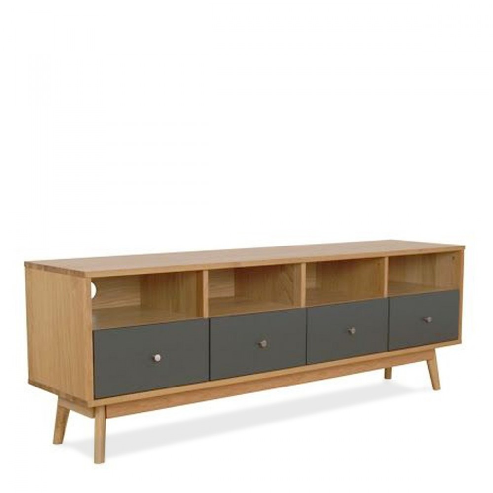 Meuble Tv Scandinave : Meuble Tv Design Scandinave 4 Tiroirs Gris Et Bois Skoll Gris Gris Meuble Tv Scandinave : Meuble Tv Design Scandinave 4 Tiroirs Gris Et Bois Skoll Gris Gris