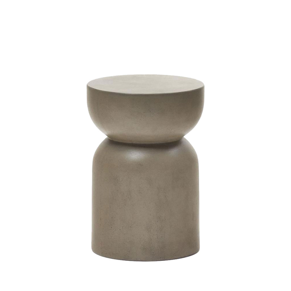 Garbet - Table d'appoint en ciment ø32cm - Couleur - Gris