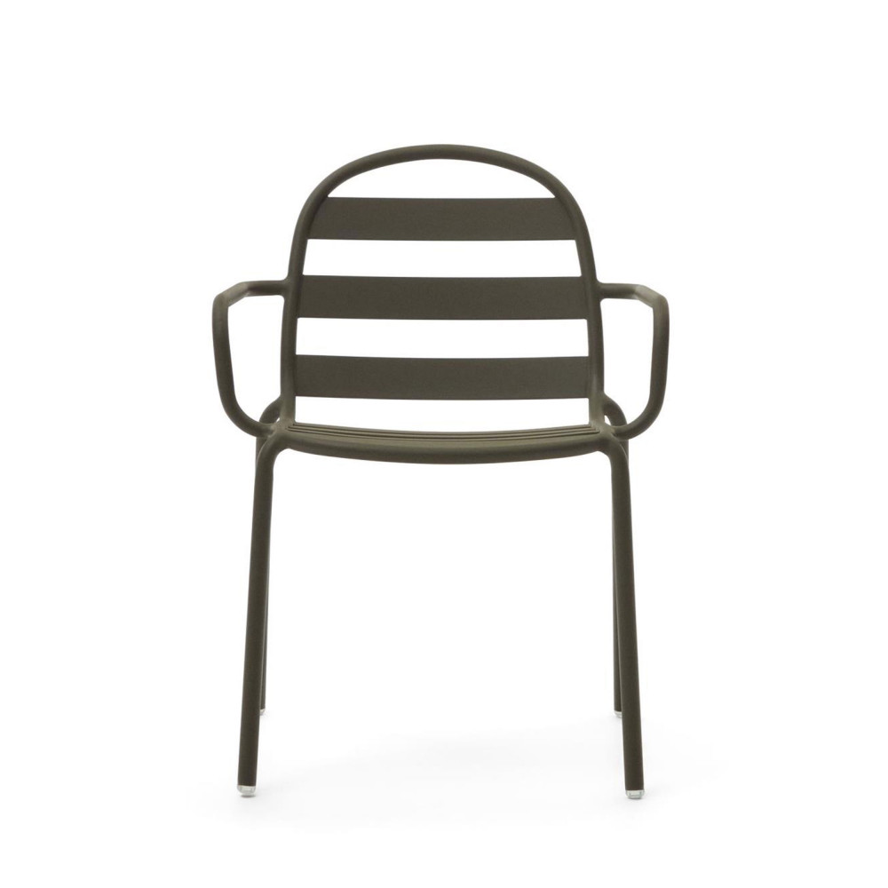 Joncols - Lot de 4 chaises de jardin en acier - Couleur - Vert