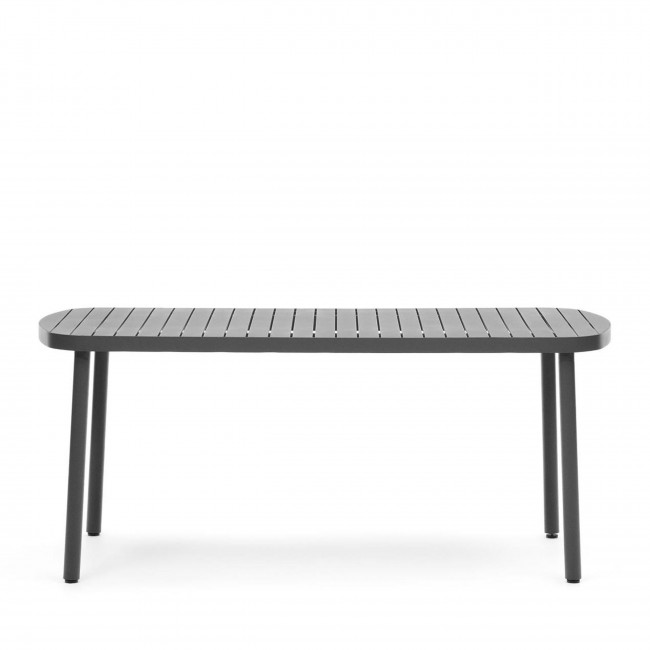 Joncols - Table à manger de jardin aux bords arrondies en aluminium 180x90cm