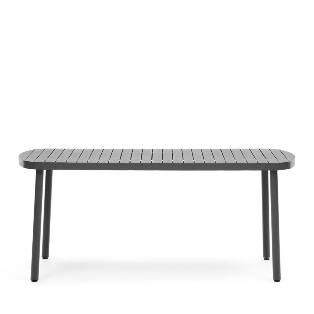 Joncols - Table à manger de jardin aux bords arrondis en aluminium 180x90cm - Couleur - Gris