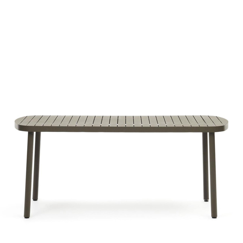 Joncols - Table à manger de jardin aux bords arrondis en aluminium 180x90cm - Couleur - Vert