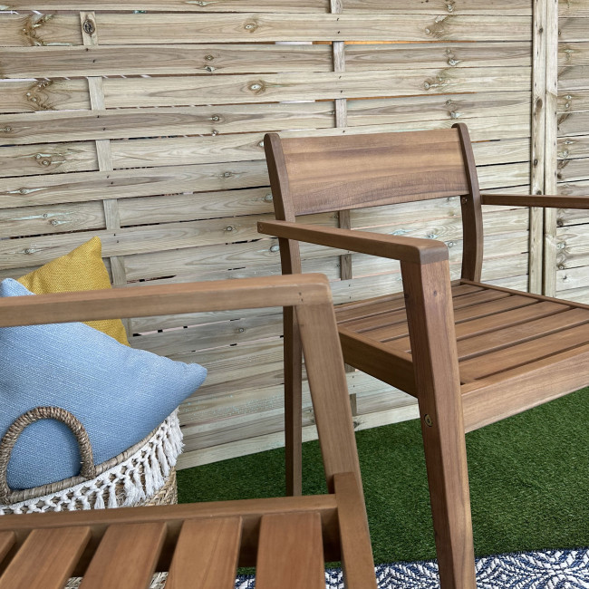 Milly - Lot de 2 chaises de jardin en bois d'acacia