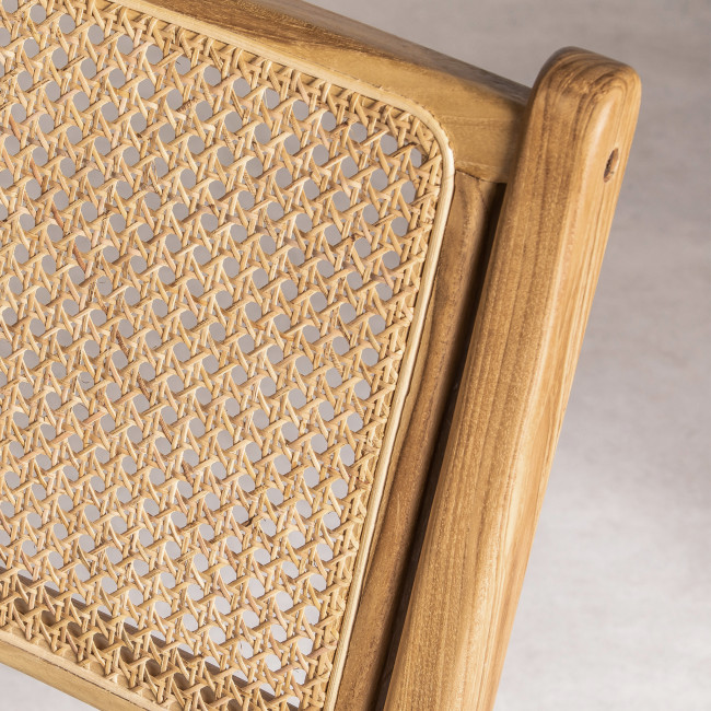 Basuki - Lot de 2 chaises en teck et cannage