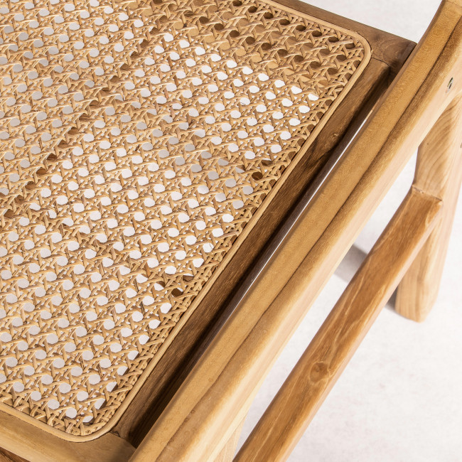 Basuki - Lot de 2 chaises en teck et cannage