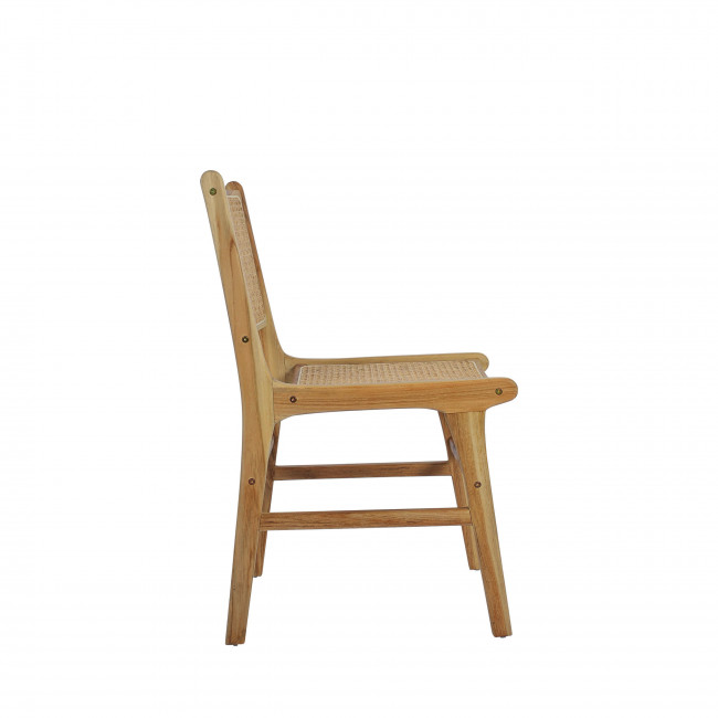 Basuki - Lot de 2 chaises en teck et cannage