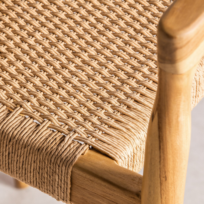 Buri - Lot de 2 fauteuils de table en teck et corde tressé