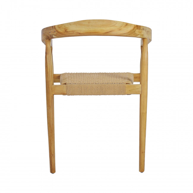 Buri - Lot de 2 fauteuils de table en teck et corde tressé