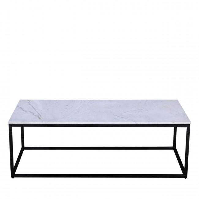 Saku - Table basse en marbre blanc et métal 120x65cm