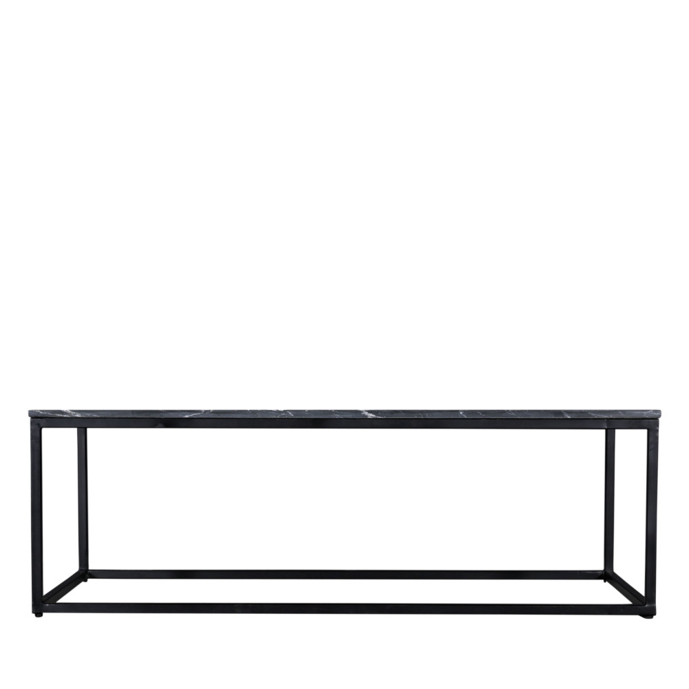 Saku - Table basse en marbre noir et métal 120x65cm - Couleur - Noir