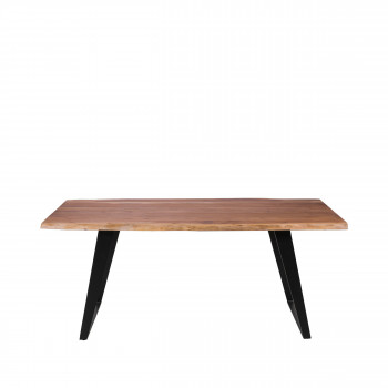 Asèle - Table à manger en bois et métal 180x90cm