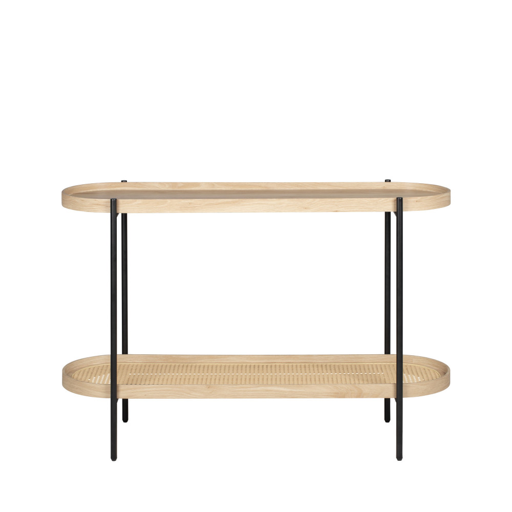 Laholm - Console en bois, cannage et métal l120xh78cm - Couleur - Bois clair