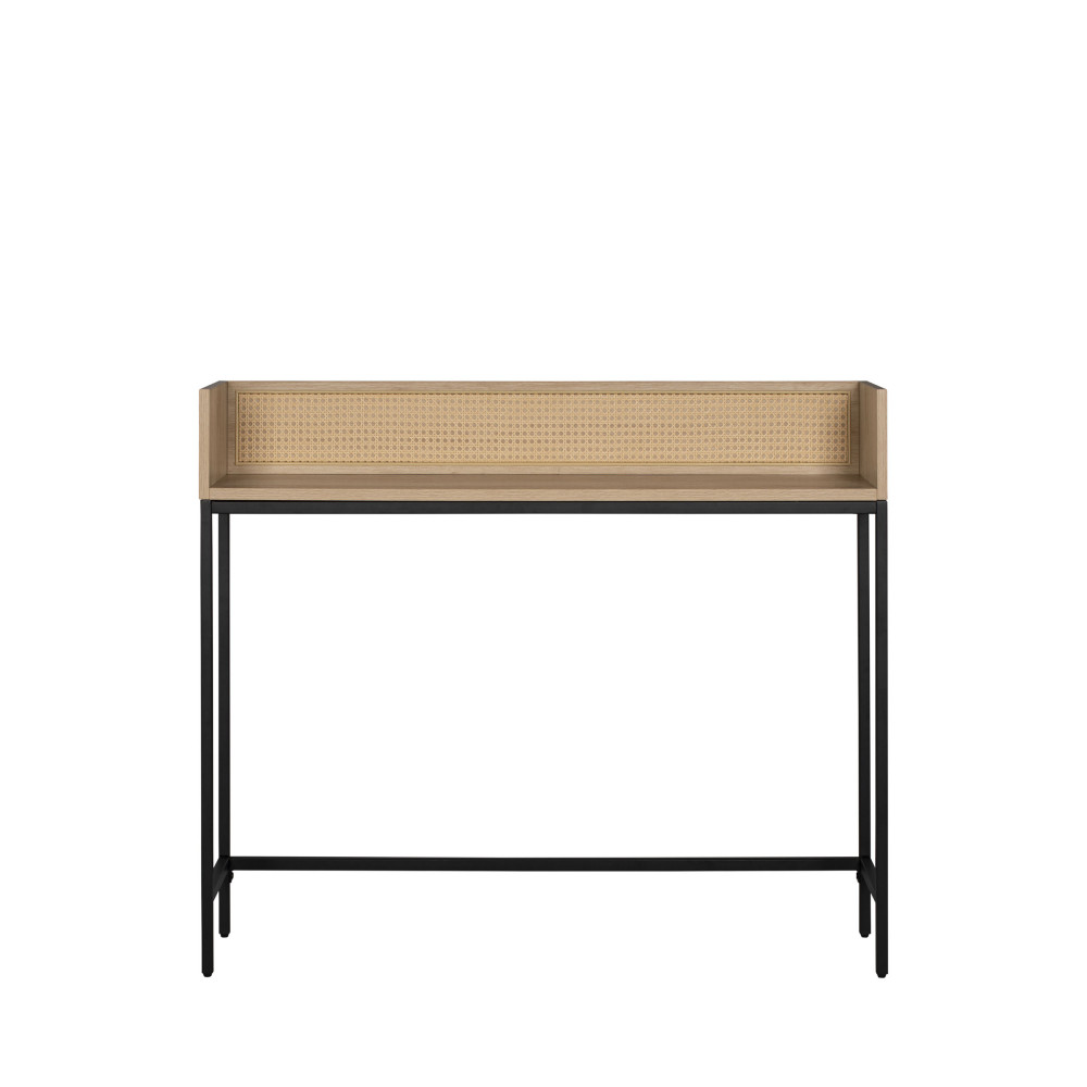 Laholm - Console en bois, cannage et métal l120xh90cm - Couleur - Bois clair