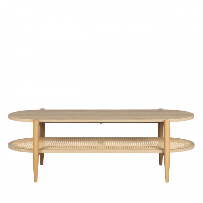 Ellos - Table basse en bois et cannage