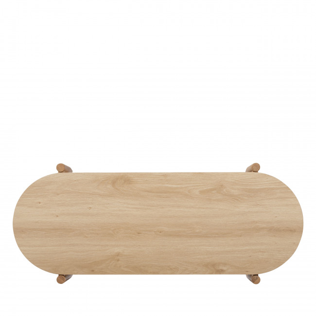 Ellos - Table basse en bois et cannage