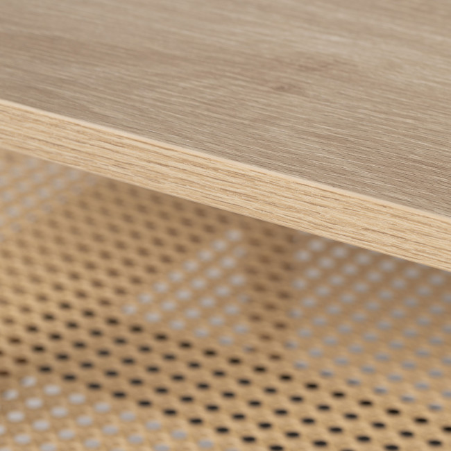 Ellos - Table basse en bois et cannage