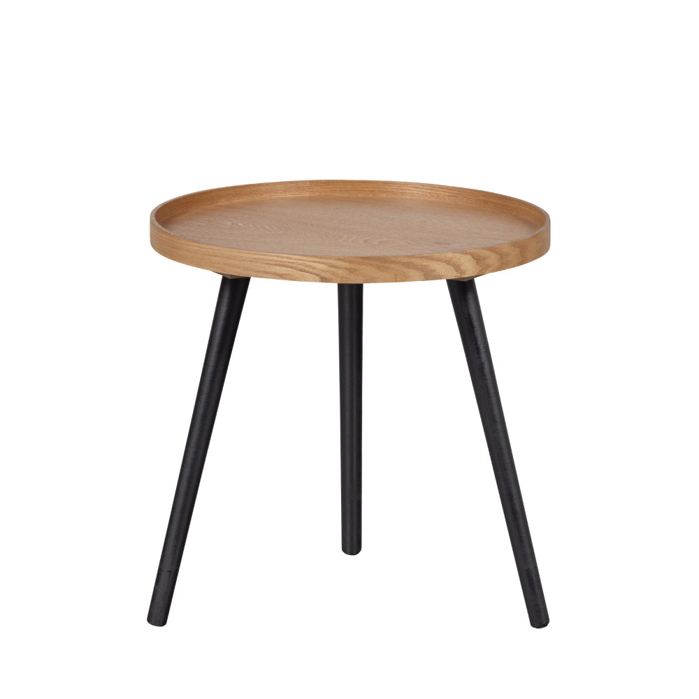 Mesa - Table d'appoint ronde en bois ø45cm - Couleur - Bois clair