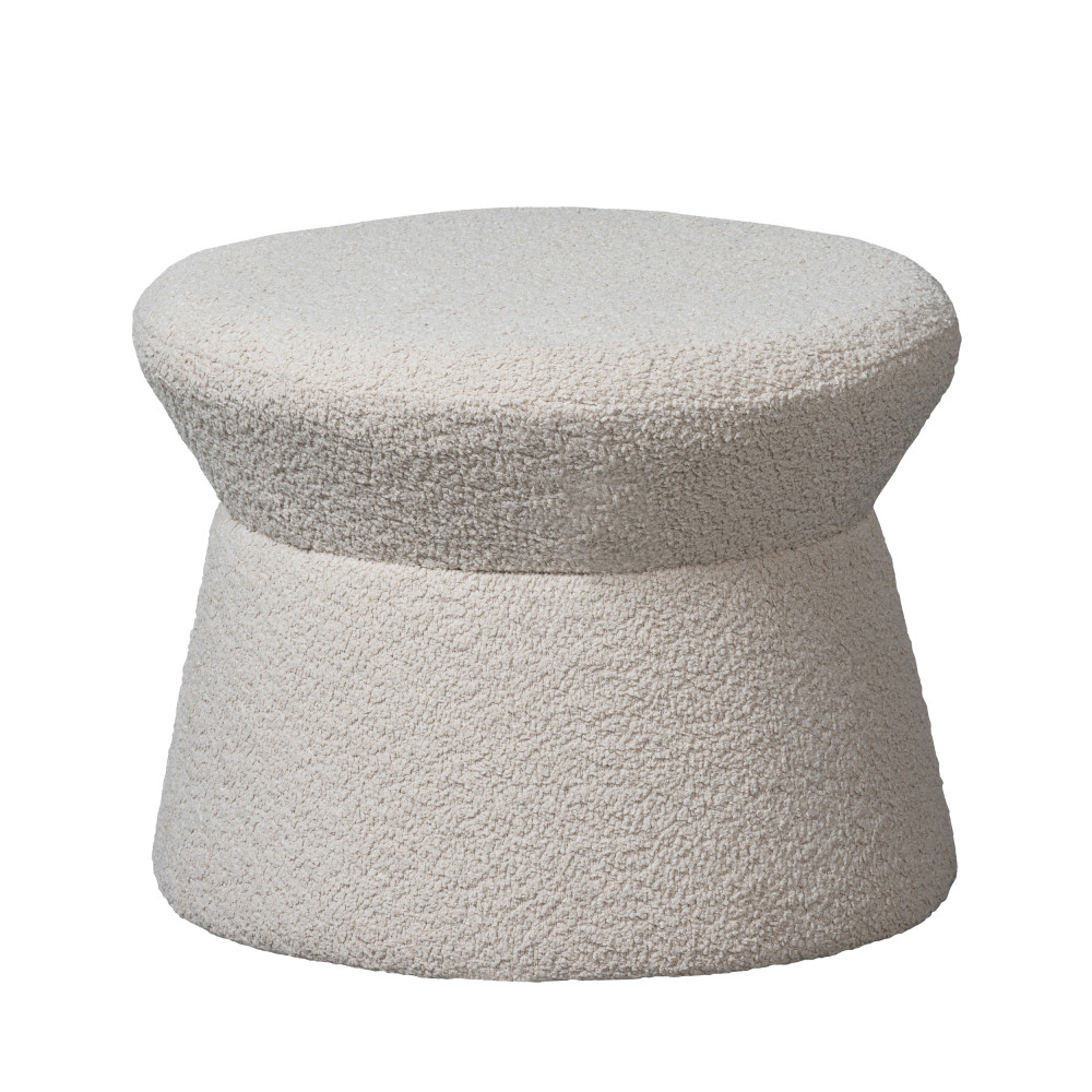 Rowan - Pouf rond en bouclette ø52cm - Couleur - Ecru