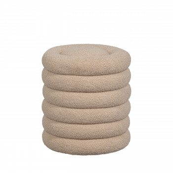 Carly - Pouf rond en bouclette ø40cm