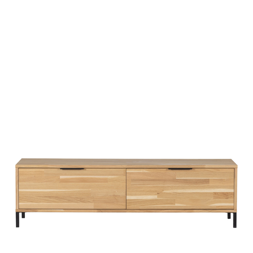 joy - meuble tv 2 portes en bois l140cm - couleur - bois clair