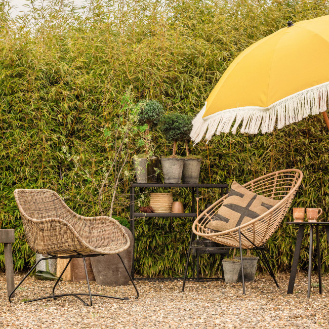 Frankie - Fauteuil de jardin en rotin et métal