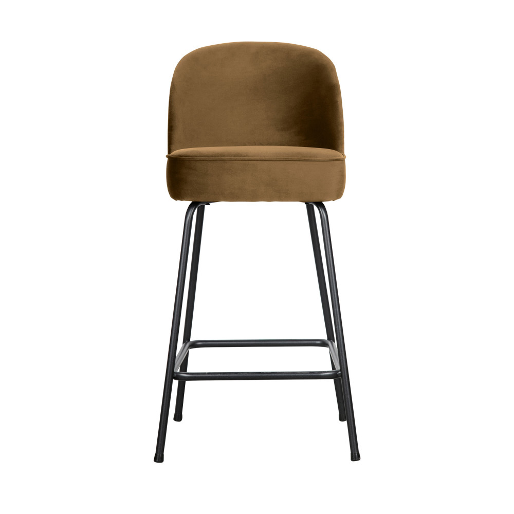 vogue - tabouret de bar en velours 65cm - couleur - bronze