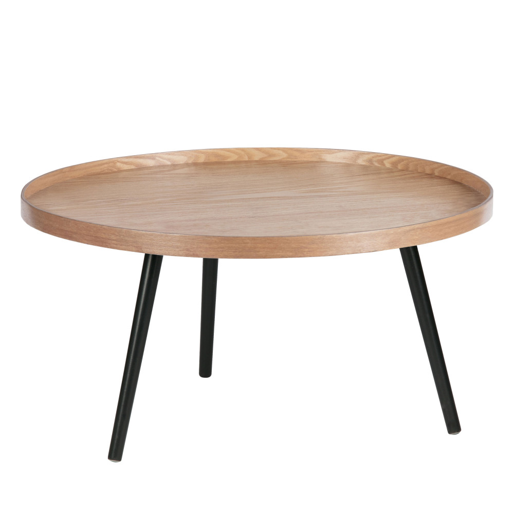 mesa - table d'appoint ronde bois ø78cm - couleur - bois clair