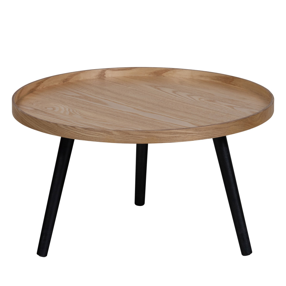 mesa - table d'appoint ronde bois ø60cm - couleur - bois clair