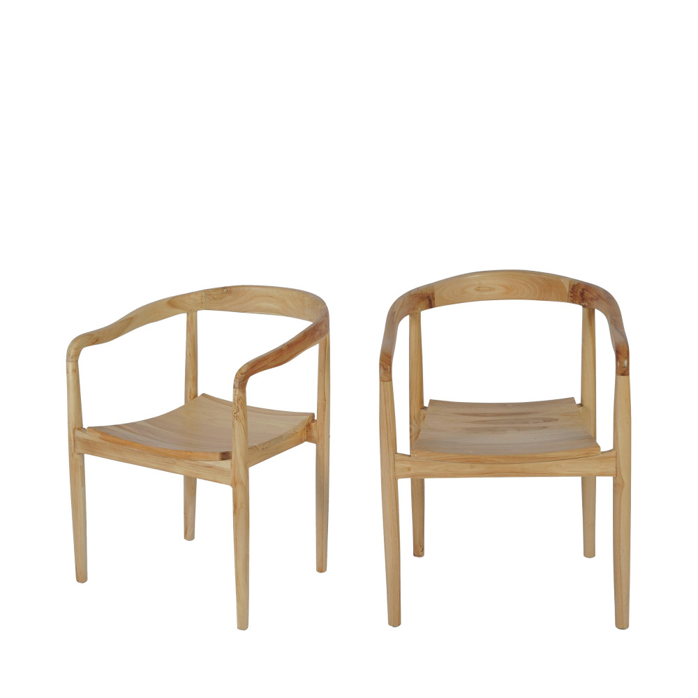 Raden - Lot de 2 fauteuils de table en teck - Couleur - Bois