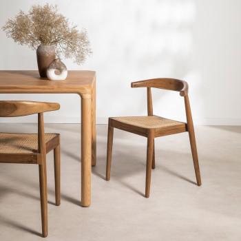 Bunga - Lot de 2 chaises en teck et cannage