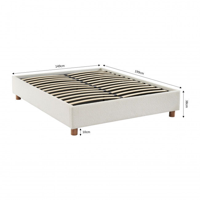Millo - Lit coffre en tissu bouclette 140x190cm