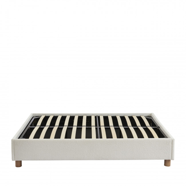 Millo - Lit coffre en tissu bouclette 140x190cm