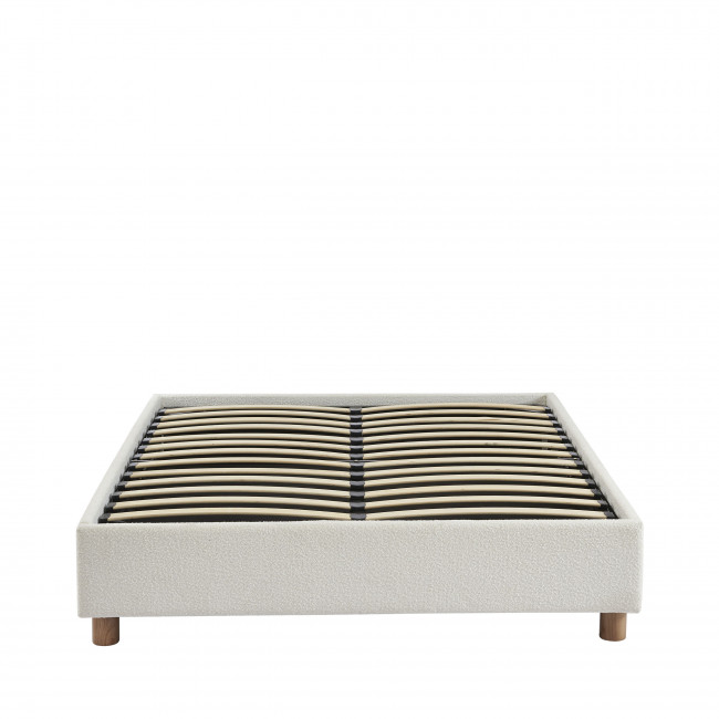 Millo - Lit coffre en tissu bouclette 160x200cm