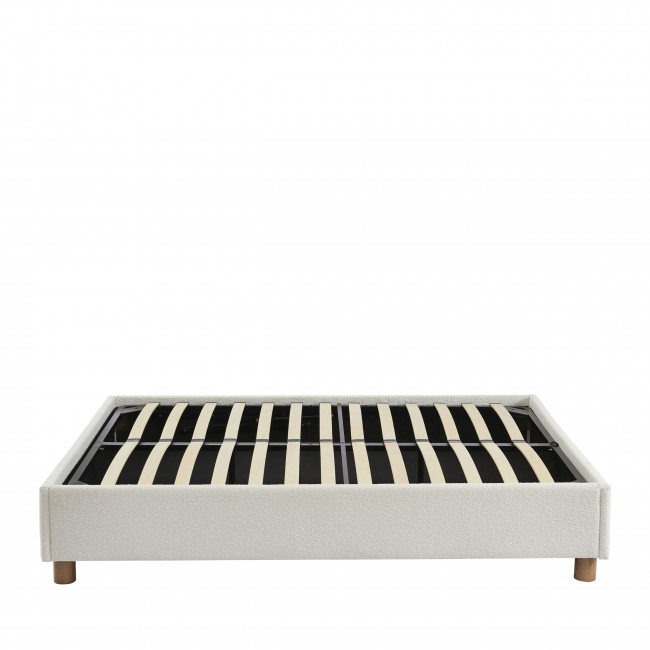 Millo - Lit coffre en tissu bouclette 160x200cm