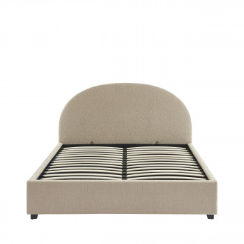 Merle - Lit coffre en tissu bouclette 160x200cm