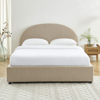 Merle - Lit coffre en tissu bouclette 160x200cm