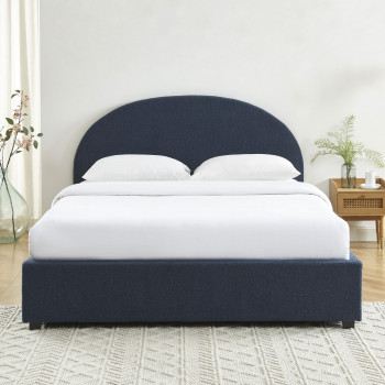 Merle - Lit coffre en tissu bouclette 160x200cm