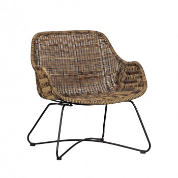 Frankie - Fauteuil de jardin en rotin et métal