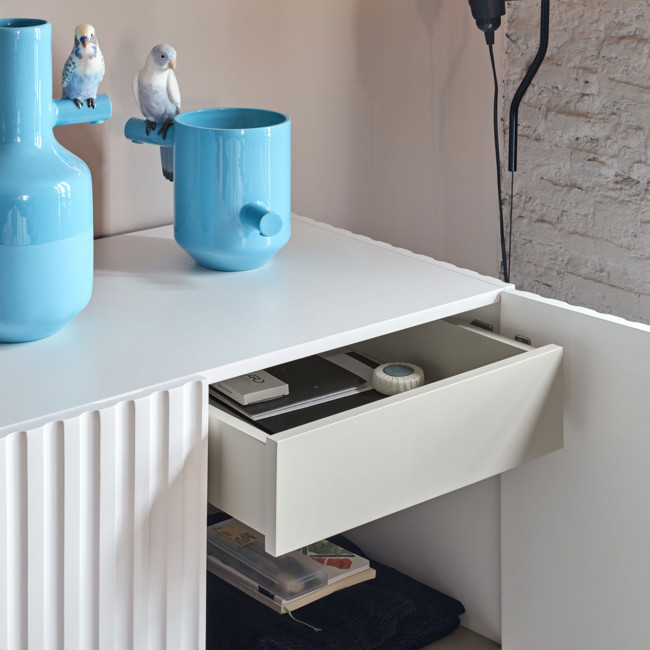 Doric - Buffet haut 2 portes en bois H120cm