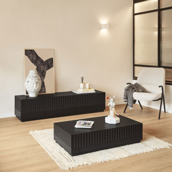 Doric - Meuble tv 4 portes en bois L180cm